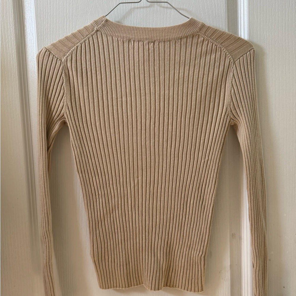 H&M Beige Ribbed Long Sleeve Top - Picture 3 of 3